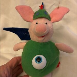 Vintage Disney Monsters Inc Piglet plush beanie for Halloween